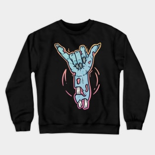 zombie shaka sign Crewneck Sweatshirt